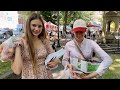 Karolina Protsenko at the farmers market