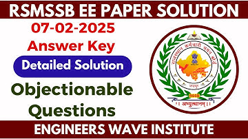 RSSB JE ELECTRICAL | 07-02-2025 Session | Paper Detailed Solurion With Objectionable Question