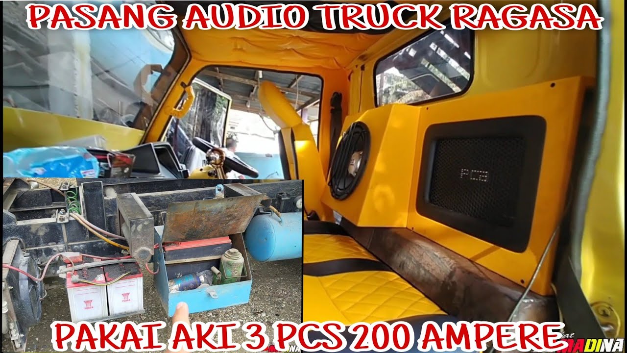 PASANG AUDIO TRUCK RAGASA PAKAI AKI 3 PCS 200 AMPERE