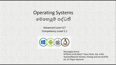 Operating System_2 Different types of OS විවිධ වර්ගයේ මෙහෙයුම් පද්ධති