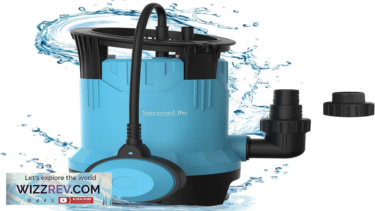 SereneLife Submersible Sump Pump 750W 1HP 3302GPH Bonus 2 Fitting Attachments Review