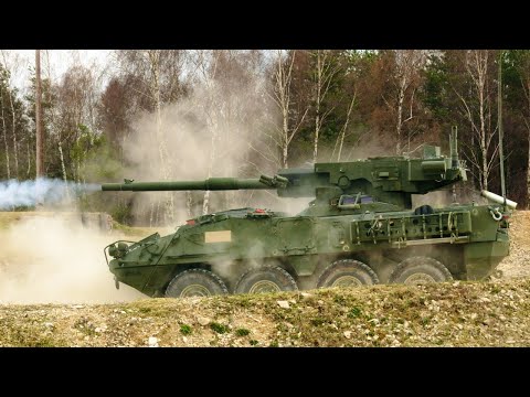 북한도 배꼈다!  전 세계 어디든 빠른 전개가 가능한 미래지향적 장갑차 미군의 M1128 스트라이커 기동포 체계(Mobile Gun System)