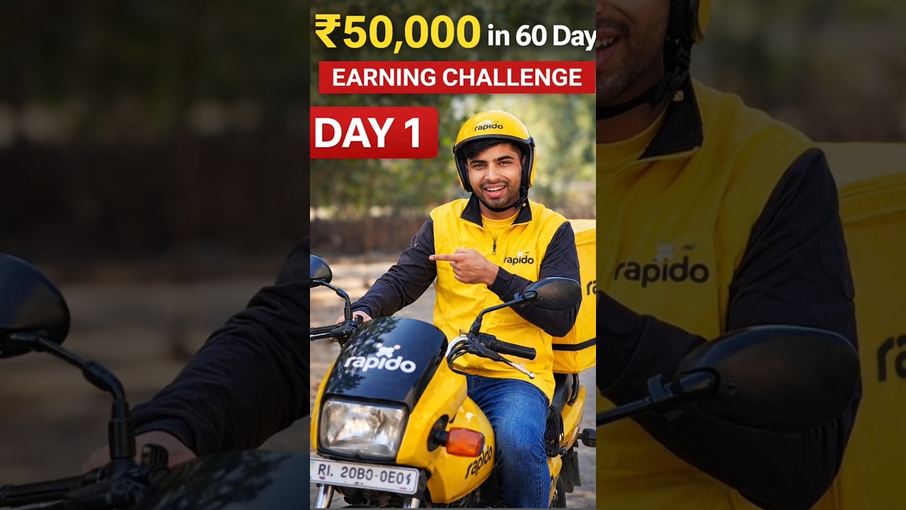 Rapido Bike Taxi | 50000 In 60 Days Earning Challenge Started | Day 1 Earning 