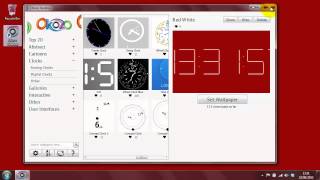 Red Mix Digital Desktop Clock Wallpaper