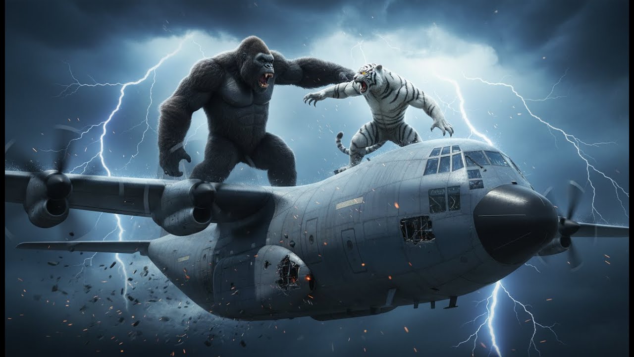 King Kong vs White Tiger Man — Battle Above the Clouds