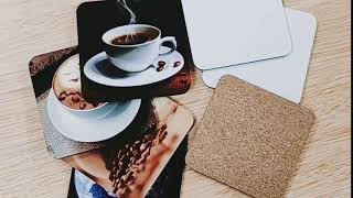 3.75 Square Cork-Back MDF Sublimation Drink Coasters