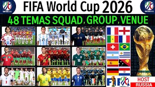 FIFA World Cup 2026 - All Teams Squad | All Teams, Group, Venue Football World Cup 2026 | FWC 2026 |