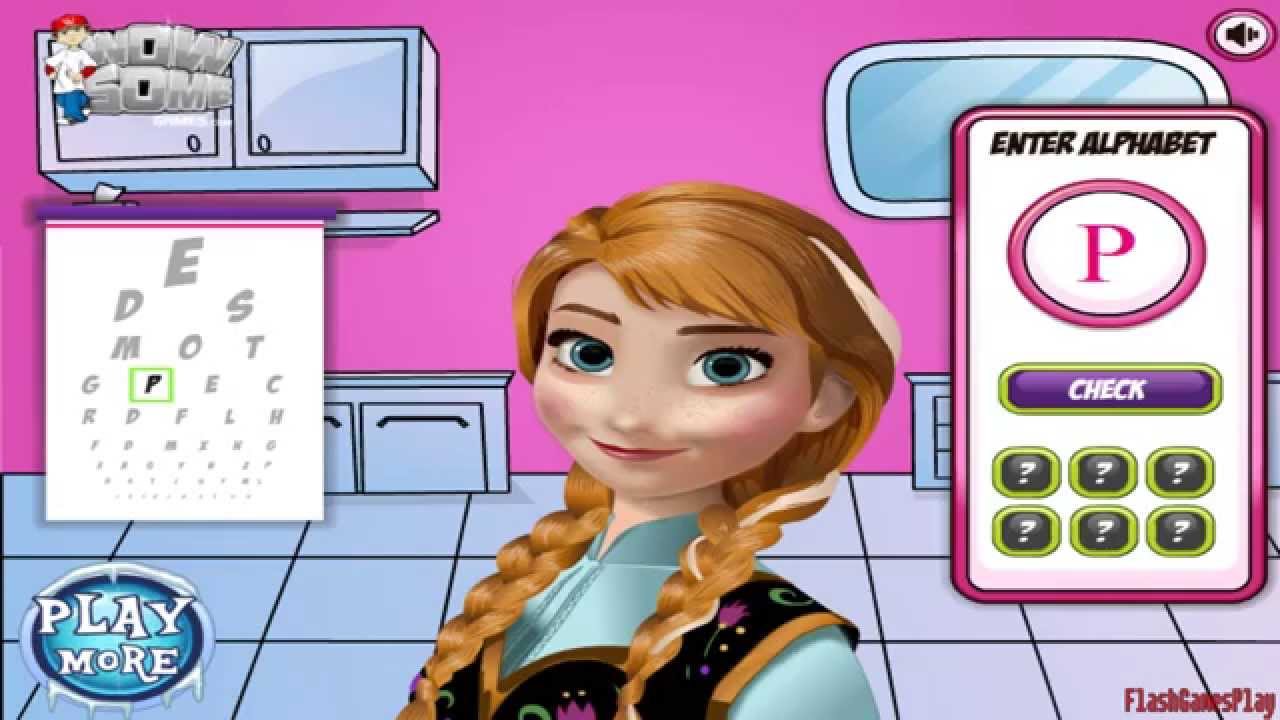 Online Disney Frozen Games - Anna At The Eye Doctor Game
