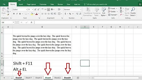 MS Excel: Easy Shortcut key to Insert Worksheet & Key to Delete Multiple or All Sheets