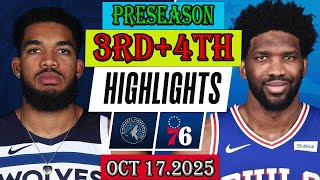 Philadelphia 76Ers Vs Minnesota Timberwolves 3Rd4Th Qtr Oct 17.2025 Highlights Nba Preseason