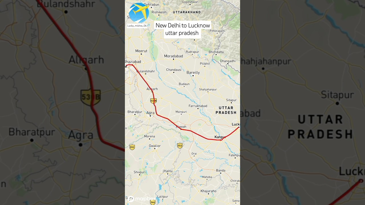 New Delhi to Lucknow uttar pradesh 