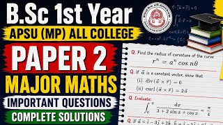  | BSc 1st Year Major Mathematics Paper 2 ke Important Questions aur Complete Solutions📚 |#bsc #math