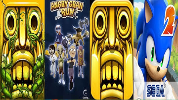 Temple run lost jungle vs Angry gran run vs temple run 1 vs Sonic Dash 2 || Android iPad IP PLAYGAME