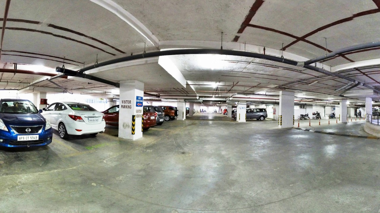 3 bhk luxury apartments in hyderabad #LancoHills : Car Parking Facility for Residents (360 Version)
