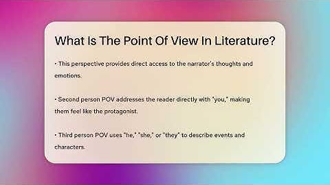 What Is The Point Of View In Literature? - Tales And Texts