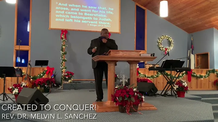 Rev. Dr. Melvin L. Snchez preaching Created to Conquerat Pentecostal House of Prayer in Wisconsin