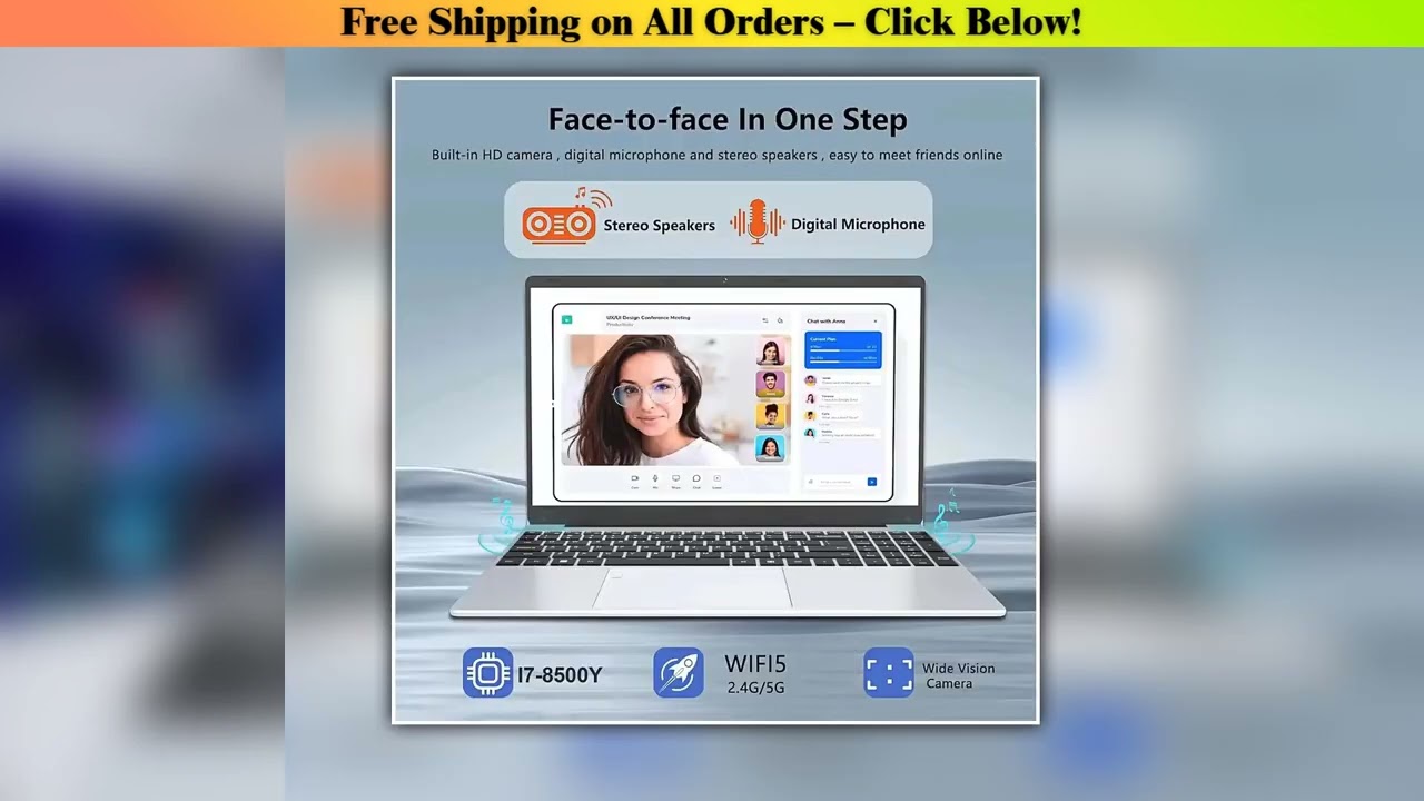 2026 laptop 15,6 inch Windows 11 Computer Intel Core i7 8500Y 16GB RAM 1TB 2TB SSD Fingerprint