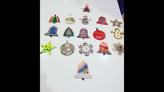 Blulu 100 Pieces Christmas Wooden Ornaments Round Wood Slices Wood Snowflake Angel Star Shape Review