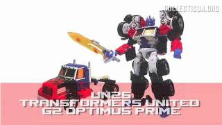 Scourge, Rumble, Frenzy, Wheeljack, G2 Optimus Prime - Transformers United product photos