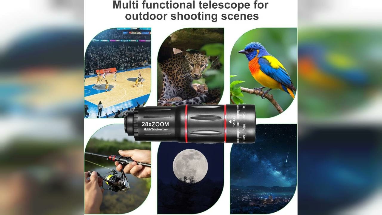Review: Phone Camera Lens Kit 28X Telephoto Lens for iPhone with E-Clip and Tripod, Suitable f...