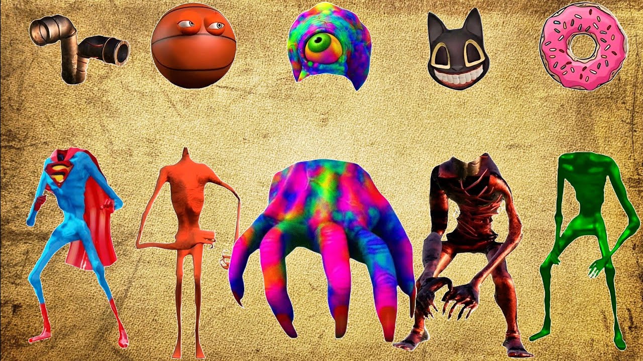 WRONG HEADS SIREN HEAD CAR, GREEN HOUSE HEAD, SCARY HOUSE, SIREN HEAD DOUBLE, SIREN HEAD THUNDERBOLT