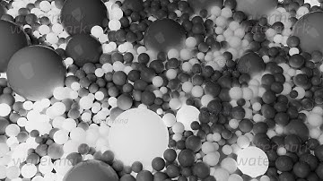 4k 3D seamless loop animation of beautiful gray and white small and large spheres or balls cover
