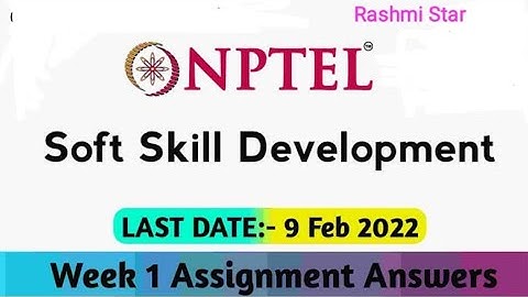 NPTEL SOFT SKILL DEVELOPMENT Assignment-1 Solution | week-1 Solution