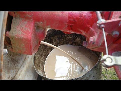 Замена масла после попадания воды в коробку мотоблока