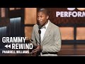 Pharrell Williams Celebrates His "Happy" Best Pop Solo Performance Win In 2015 | GRAMMY Rewind