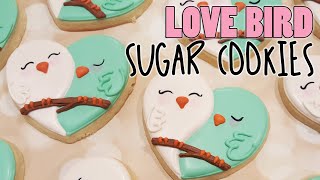 Cute \& Snuggly Valentine Love Birds - Decorated Sugar Cookie Hearts on Kookievision