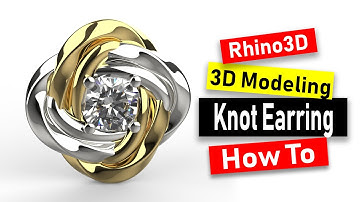 Knotted Interlock Earring Design 3D Modeling in Rhino 3D Jewelry CAD Design Tutorial #121