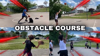 OUTDOOR BASKETBALL OBSTACLE COURSE SKILLS CHALLENGE!