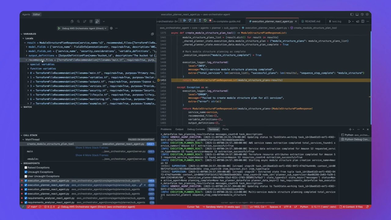 Planner Supervisor Agent(Part of AWS Orchestrator Agent)
