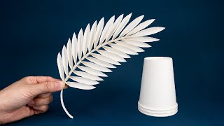 DIY Coffee Cup Leaves | How to make Palm Leaves | Paper Cup Craft