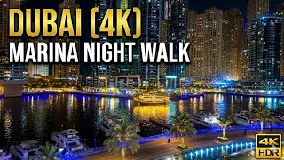 Dubai [4K] Amazing Dubai Marina Night Walk 2026 | Futuristic City Atmosphere