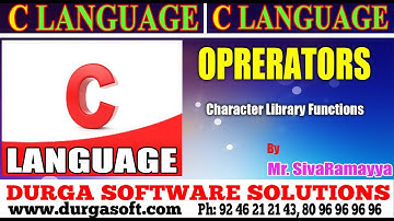 C Language tutorial||onlinetraining||Character Library Functions by Sivaramayya