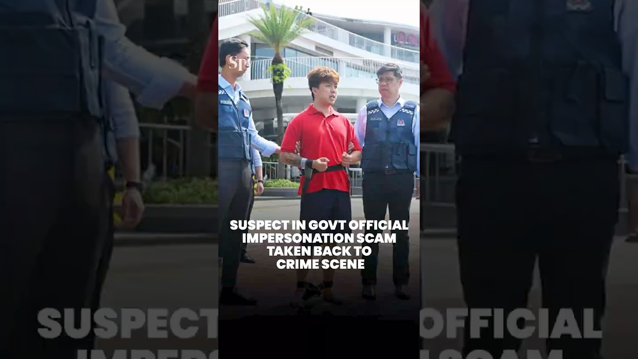 Suspect in govt official impersonation scam taken back to crime scene