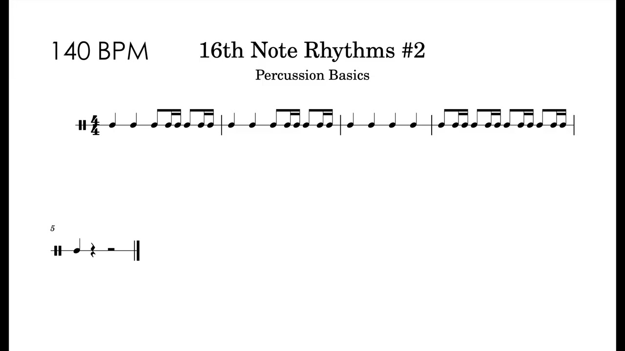 16th Note Basics #2 - Drum line Warm-Up Play-Along (80–220 BPM) | Snare & Tenor Practice Track