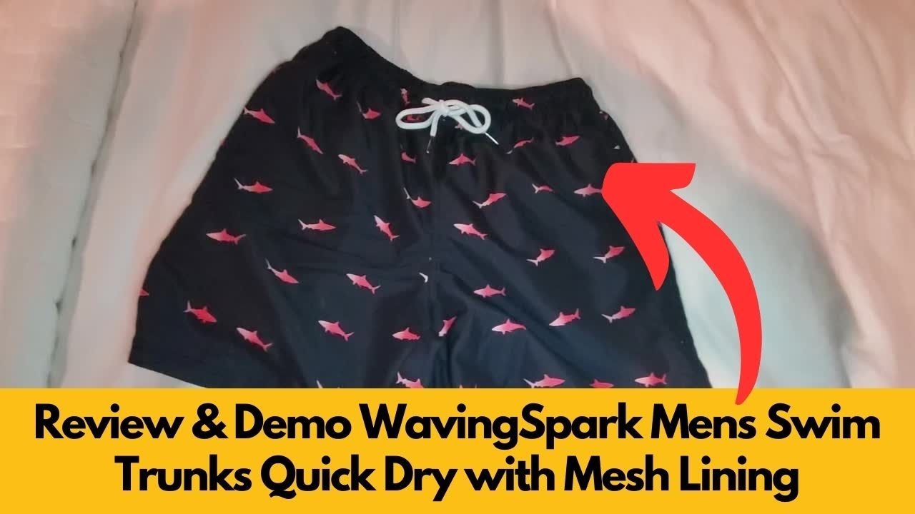 WavingSpark Mens Swim Trunks | Quick Dry Funny Swim Shorts with Mesh Lining Swimming Trunks for Men