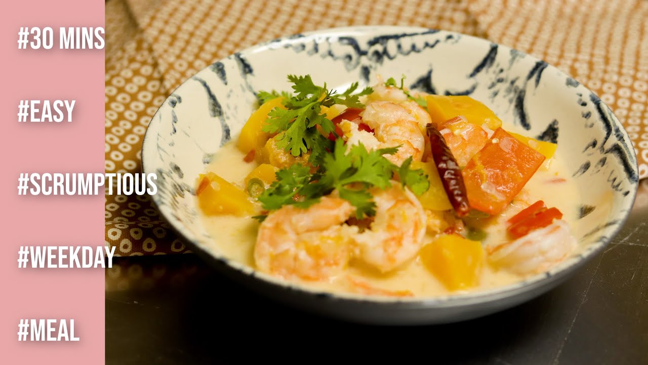 Tasty Shrimps in Coconut Milk w Butternut Squash