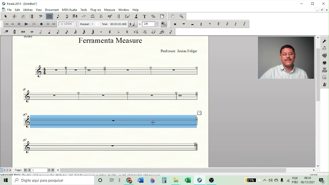 Finale 2014   Ferramenta Measure   Inserir, adicionar e excluir compassos