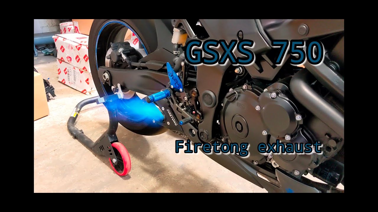 GSX S 750 Firetong exhaust spitting flames YouTube