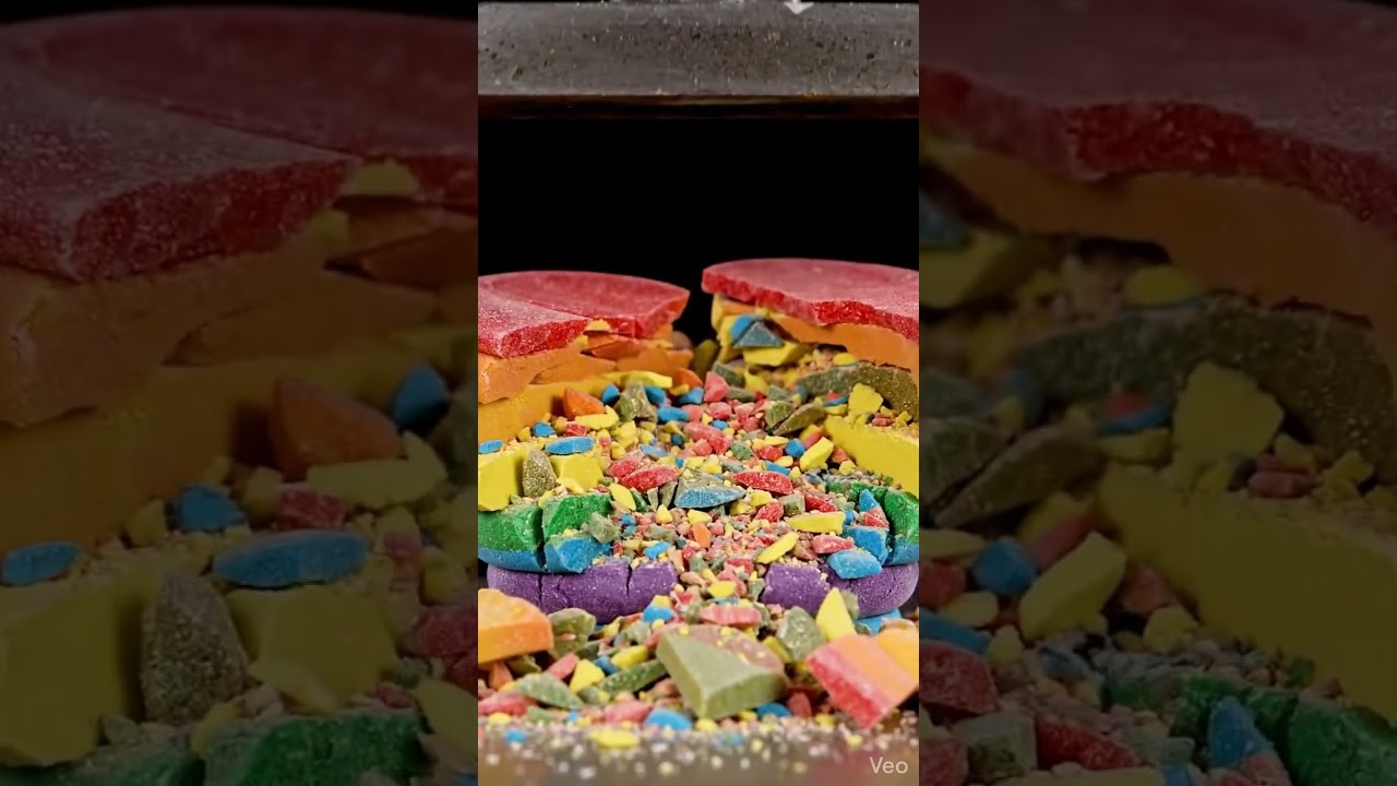 Perfect Candy Cubes Crushed by HydraulicPress