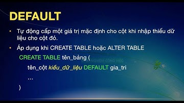SQL 17 - SQL Default và Check Constraints