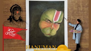 How to Draw Hanuman Ji using soft pastel colors | Step-by-step tutorial for beginners #jaishreeram screenshot 4