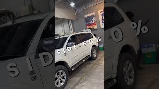 pemasangan kaca film Solar Gard Black Phantom di mobil Mitsubishi Pajero