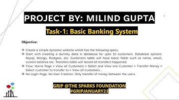 Basic Banking System | Sparks Foundation | Web Development Internship #task1 #GRIPJAN23