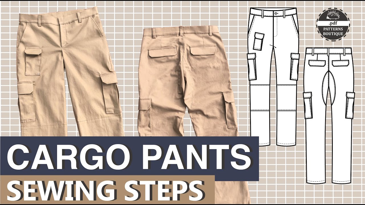 CARGO Pants for Men DIY - Complete Sewing Steps / PDF Patterns Boutique ...