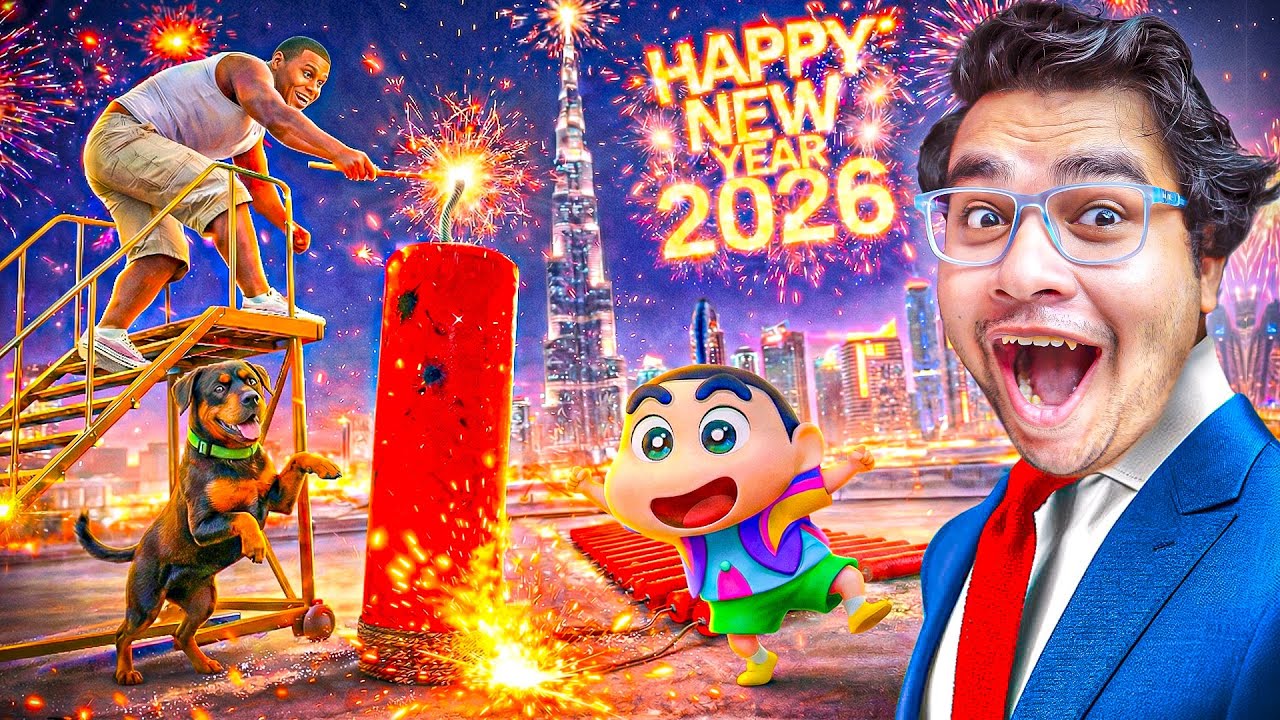 GTA V : Franklin & Shinchan Visited Dubai to Celebrate New Year 2026 ! ✈️😱🎆