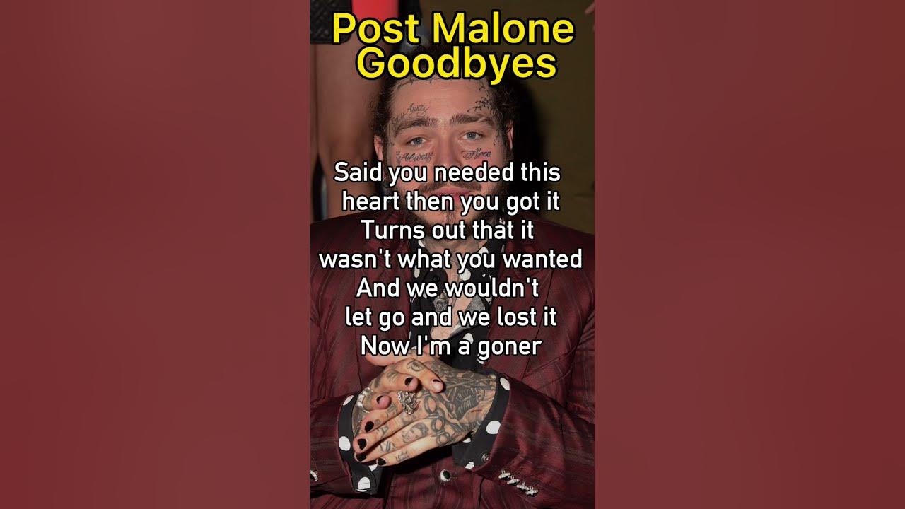 Goodbyes - Post Malone (lyrics) @postmalone #shorts #postmalone #goodbyes #lyrics